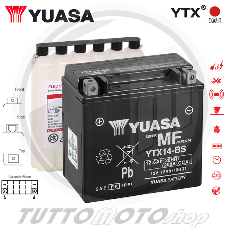 Batteria Yuasa Ytx14 Bs Con Acido Bmw R 1250 Gs Adventure 2019 Ebay