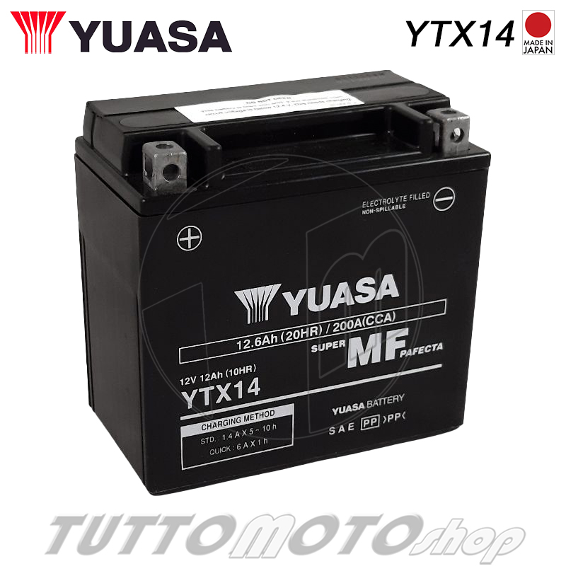 BATTERIA YUASA YTX14 KAWASAKI VN 800 Vulcan Drifter 1999 2000 2001 2002  2003